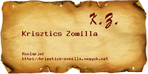 Krisztics Zomilla névjegykártya
